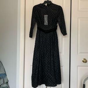Sparkly Black Midi Dress NWT